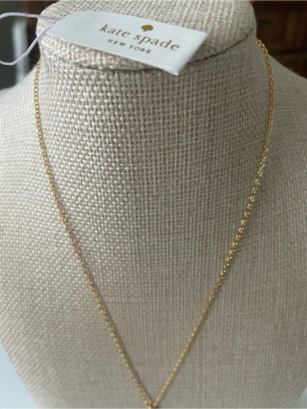 Gold Chain Necklace with Ivory 4 spade Pendant